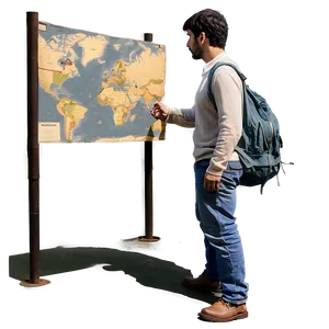 Wanderer With Map PNG War
