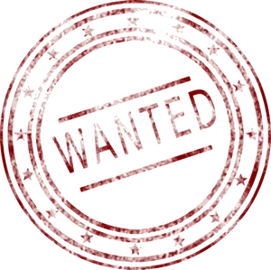 Wanted Stamp Red Grungy Texture PNG image