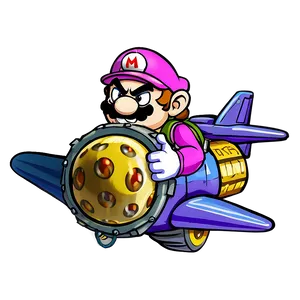 Wario Flying On His Plane Png 05242024 PNG image