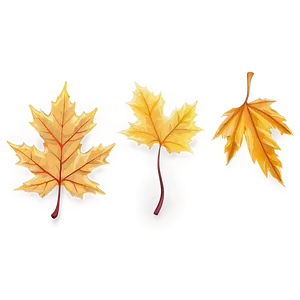 Warm Yellow Autumn Leaves PNG Oou36
