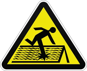 Warning Sign Falling Off Roof PNG image