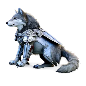 Warrior Wolf In Armor PNG Ddk