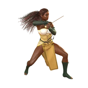Warrior Woman Action Pose