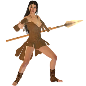Warrior Woman Posewith Spear
