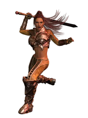 Warrior Womanin Armor PNG image