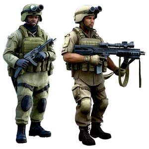 Warzone Frontline Soldiers PNG Aah