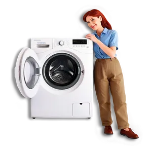 Washer With Laundry PNG 06282024