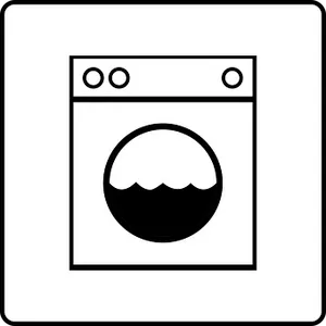 Washing Machine Icon Blackand White PNG