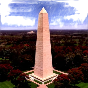 Washington Monument Encircled By Trees Png Xxa PNG image