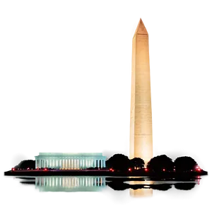 Washington Monument Glowing At Night Png 10 PNG image