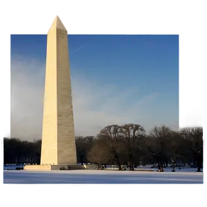 Washington Monument Snowy Scene PNG 36