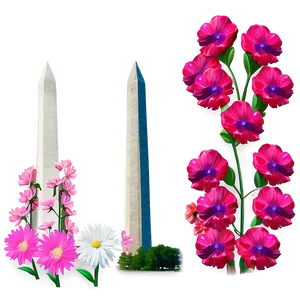 Washington Monument Surrounded By Flowers Png 06202024 PNG image