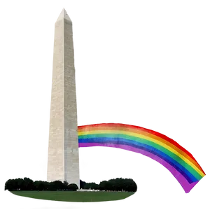 Washington Monument With Rainbow Background Png 64 PNG image