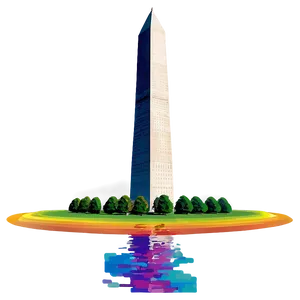 Washington Monument With Rainbow Background PNG Xvq