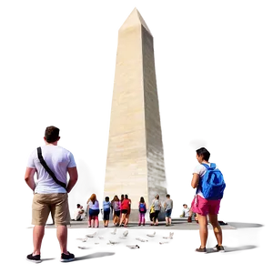 Washington Monument With Tourists Png 06202024 PNG image