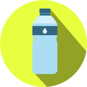 Water Bottle Icon Yellow Background