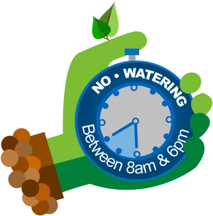 Water Conservation Clock Sign PNG image