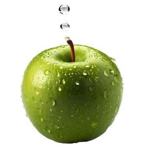 Water Droplets On Green Apple Png 06132024 PNG image