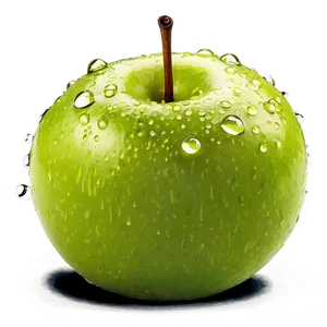 Water Droplets On Green Apple Png Fph62 PNG image