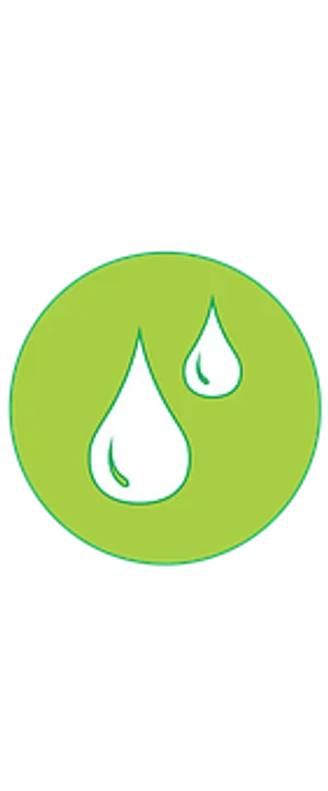 Water Drops Icon Green Oval Background PNG image
