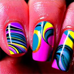 Water Marble Nail Art PNG Kvl77 PNG