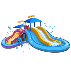 Water Park Cartoon Scene PNG 06272024 PNG