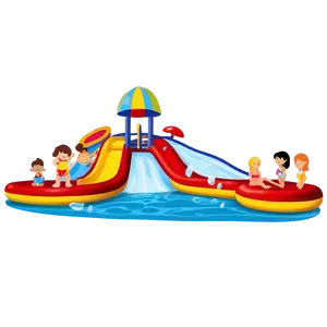 Water Park Cartoon Scene PNG 06272024 PNG