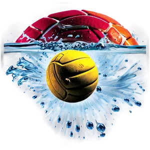 Water Polo Ball Splash PNG 06132024
