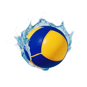 Water Polo Ball With Waves PNG Mrn20