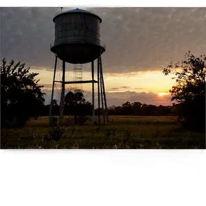 Water Tower At Dawn Png Pbl PNG image