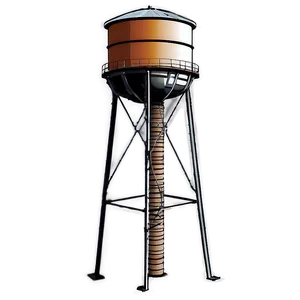 Water Tower In Urban Area PNG Bdi