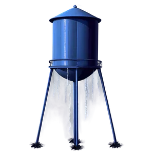 Water Tower With Lightning Strike PNG Vhy59
