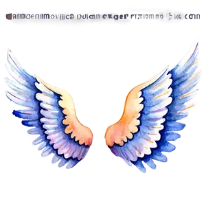 Watercolor Angel Wings Decoration PNG Owf38