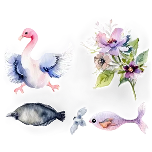 Watercolor Animals Collection PNG 05032024
