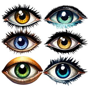 Watercolor Anime Eyes PNG Itr PNG