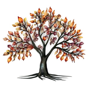 Watercolor Autumn Tree PNG 06122024