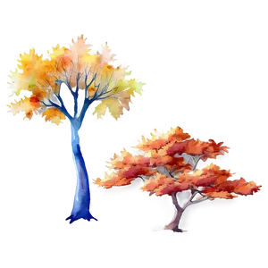Watercolor Autumn Tree PNG Kwy
