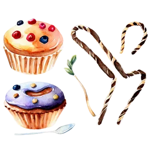 Watercolor Baking And Pastry Png 05032024 PNG image