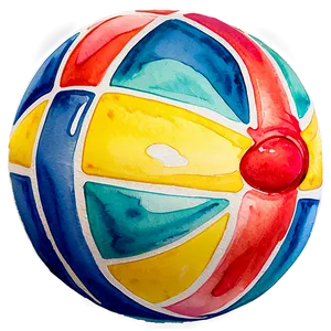 Watercolor Beach Ball PNG Omw85
