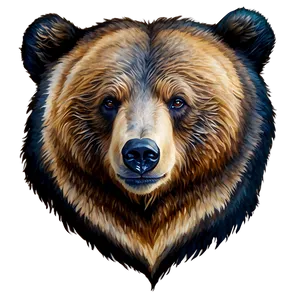 Watercolor Bear Head PNG 06292024