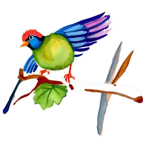Watercolor Bird Illustration PNG 83