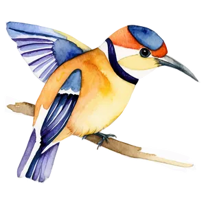 Watercolor Bird Illustration PNG Mih47