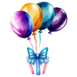 Watercolor Birthday Balloon PNG 06272024 PNG