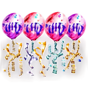 Watercolor Birthday Balloon PNG Qxl