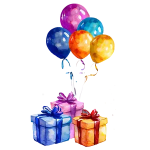 Watercolor Birthday Balloon PNG Wct2 PNG