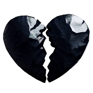 Watercolor Black Broken Heart Png 06252024 PNG image