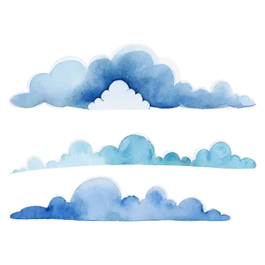 Watercolor Blue Clouds Png 85 PNG image