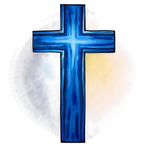 Watercolor Blue Cross Png 06292024 PNG image