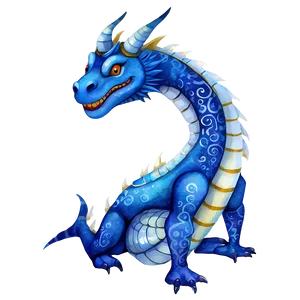 Watercolor Blue Dragon Png 06252024 PNG image