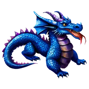 Watercolor Blue Dragon PNG 71